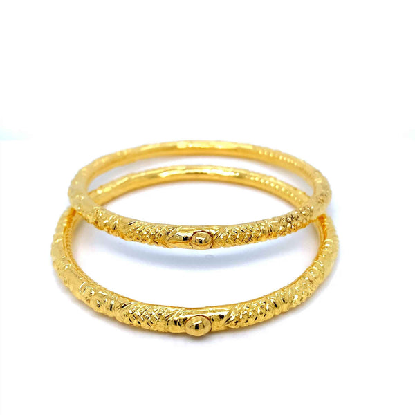 24K YG Hollow Bangle-1pair