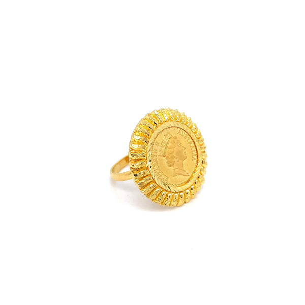 24K YG Coin Ring-1pc