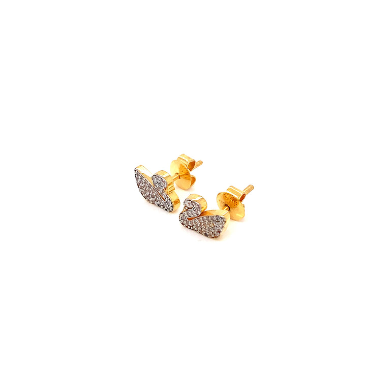 22K YG Swan Earring-1pc