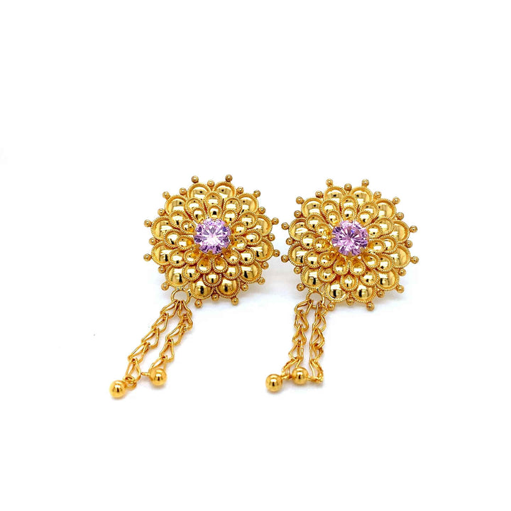 22K YG Fancy Earring-1pair