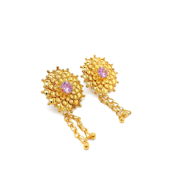 22K YG Fancy Earring-1pair