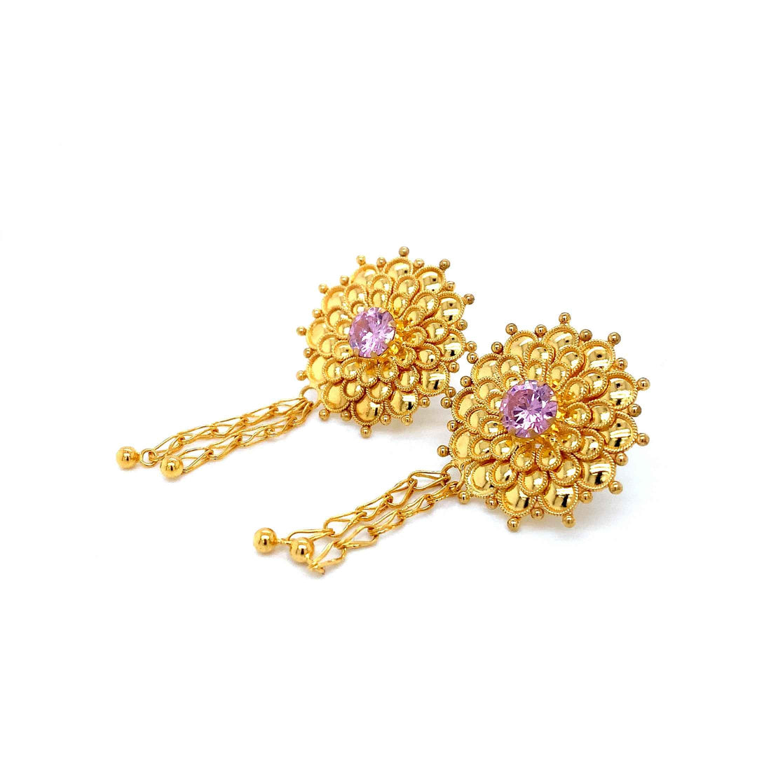 22K YG Fancy Earring-1pair