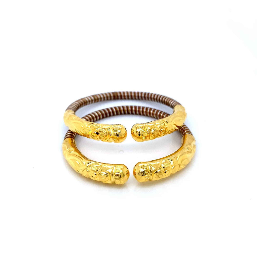 24K YG Pancharatna Bangle-1pair