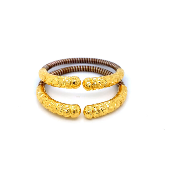 24K YG Pancharatna Bangle-1pair