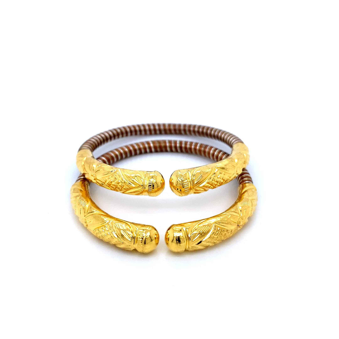24K YG Pancharatna Bangle-1pair