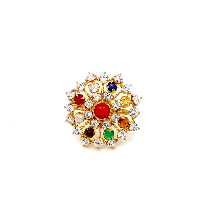 22K YG Navaratna Ring-1pc