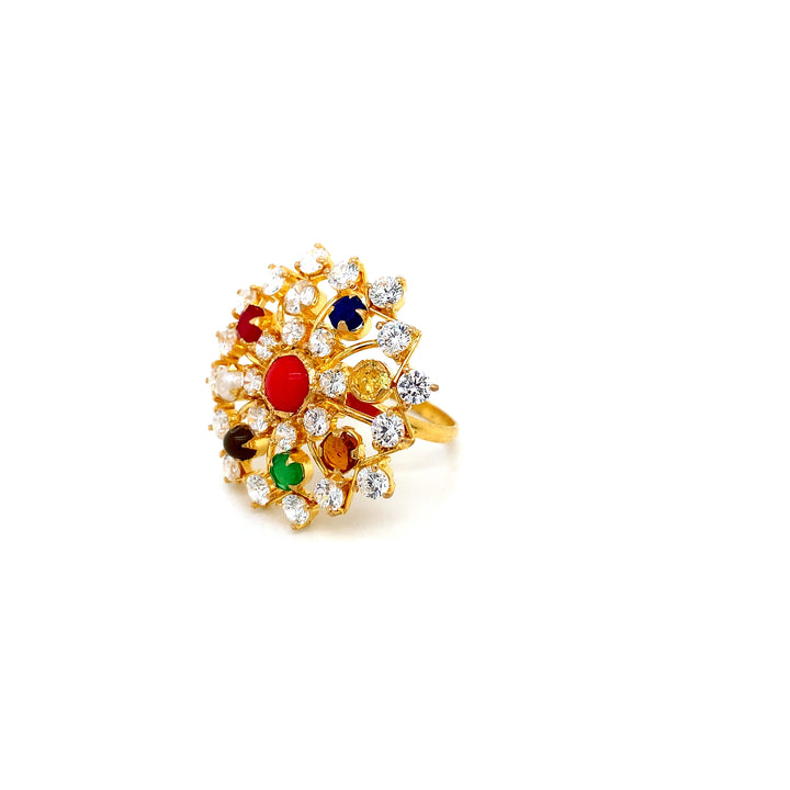 22K YG Navaratna Ring-1pc