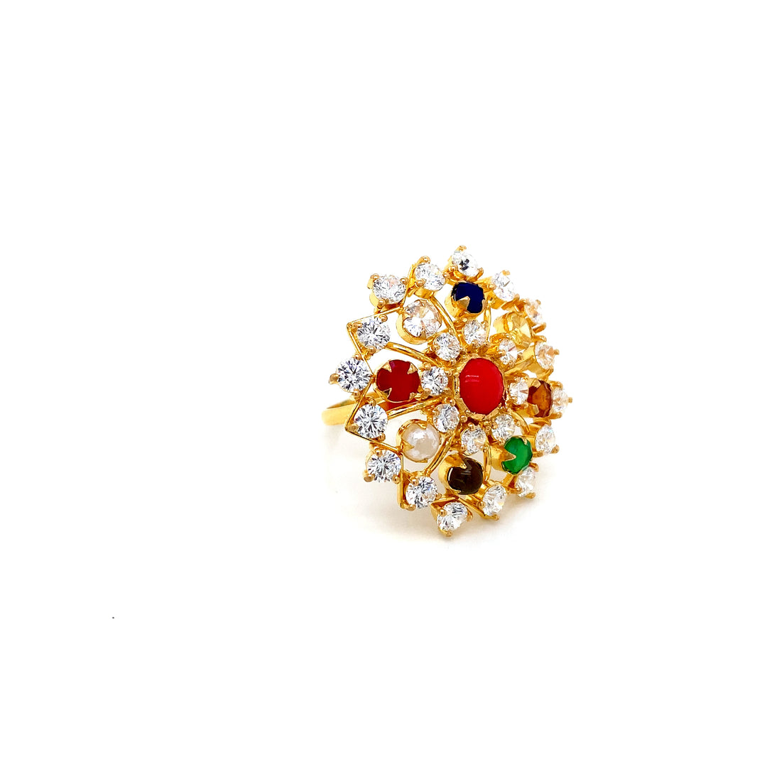 22K YG Navaratna Ring-1pc