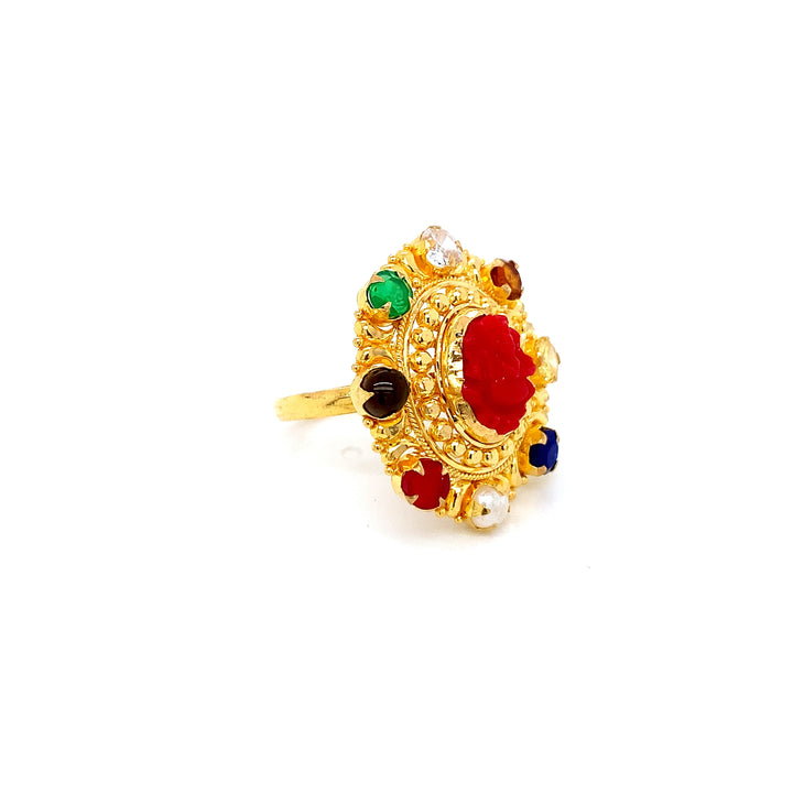 22K YG Navaratna Ring-1pc