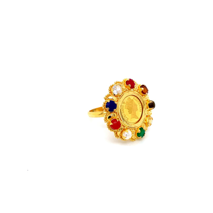22K, 24K YG Navaratna Ring-1pc