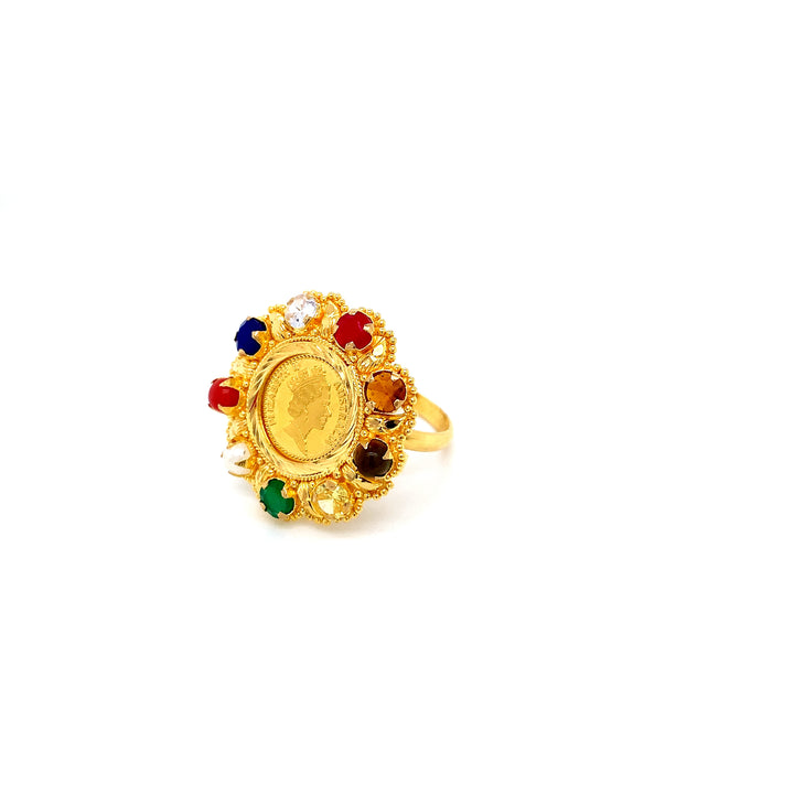 22K, 24K YG Navaratna Ring-1pc