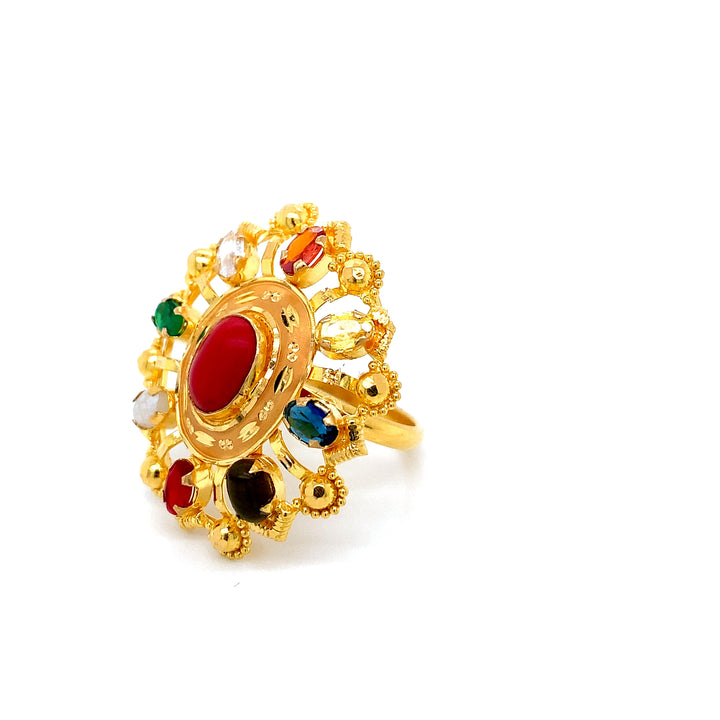 22K YG Navaratna Ring-1pc