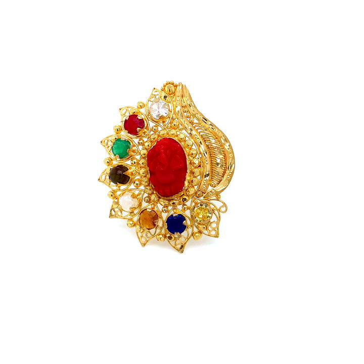 22K YG Navaratna Ring-1pc