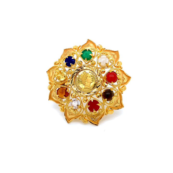 22K YG Navaratna Ring-1pc