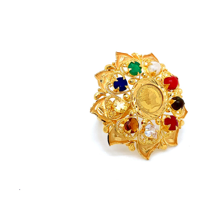 22K YG Navaratna Ring-1pc