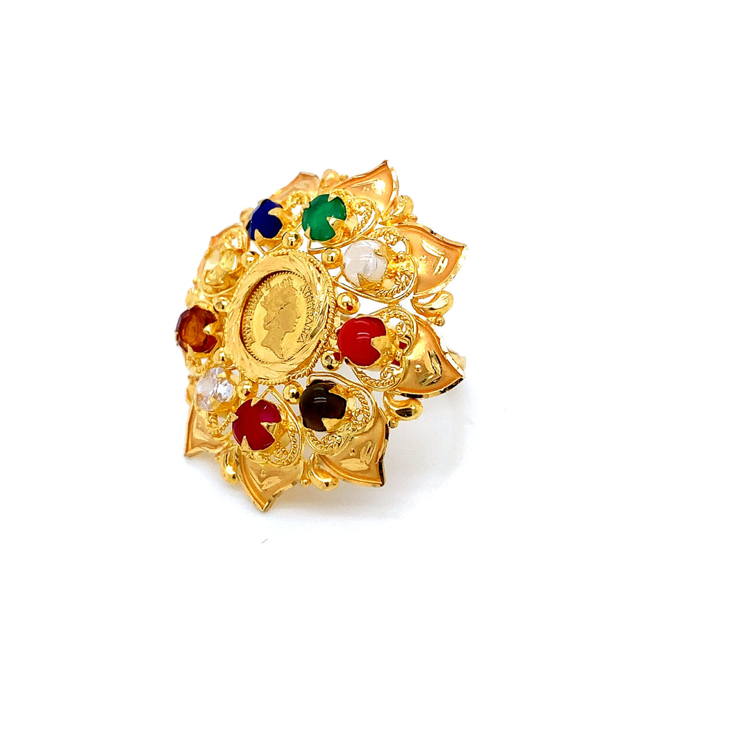 22K YG Navaratna Ring-1pc