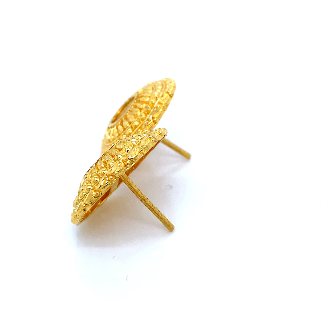 24K YG Coin Earring-1pair