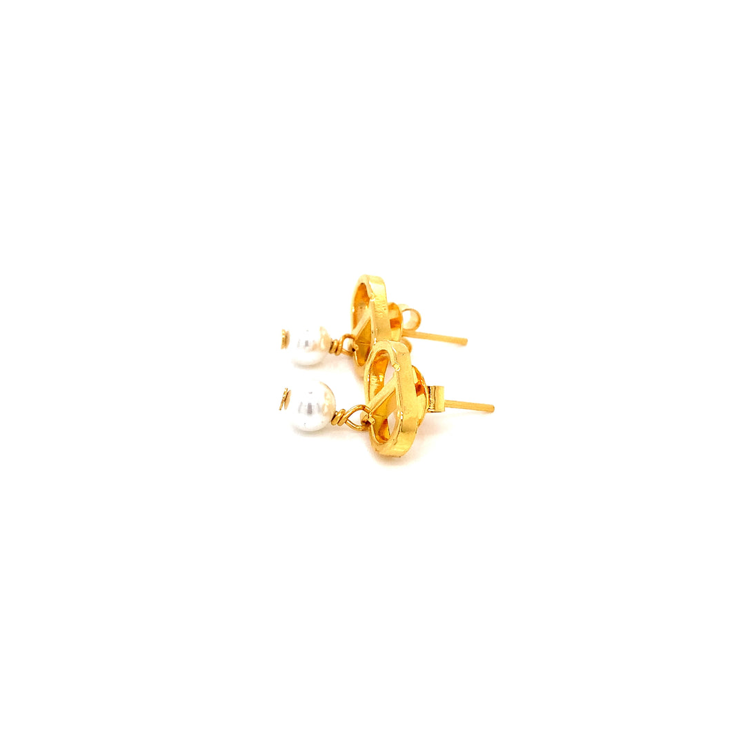 22K YG Pearl Earring-1pair
