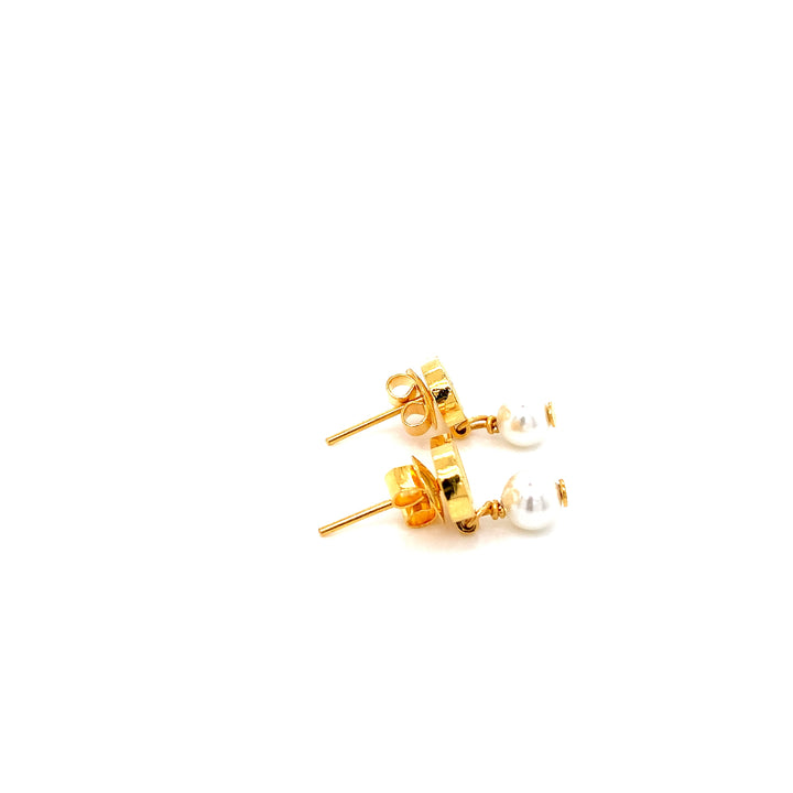 22K YG Pearl Earring-1pair