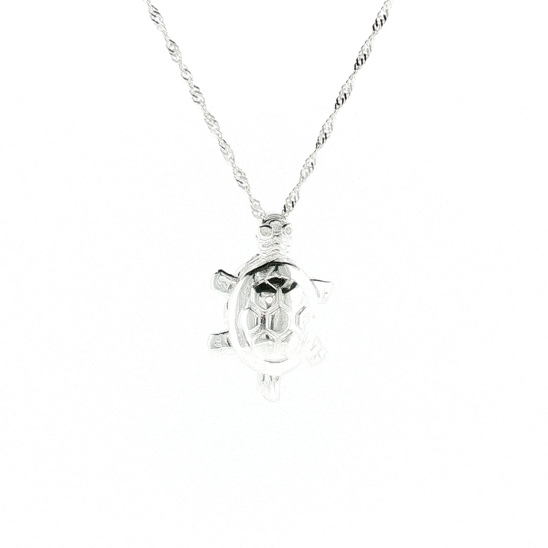 Sterling Silver Polished Italian made Turtle 25mm