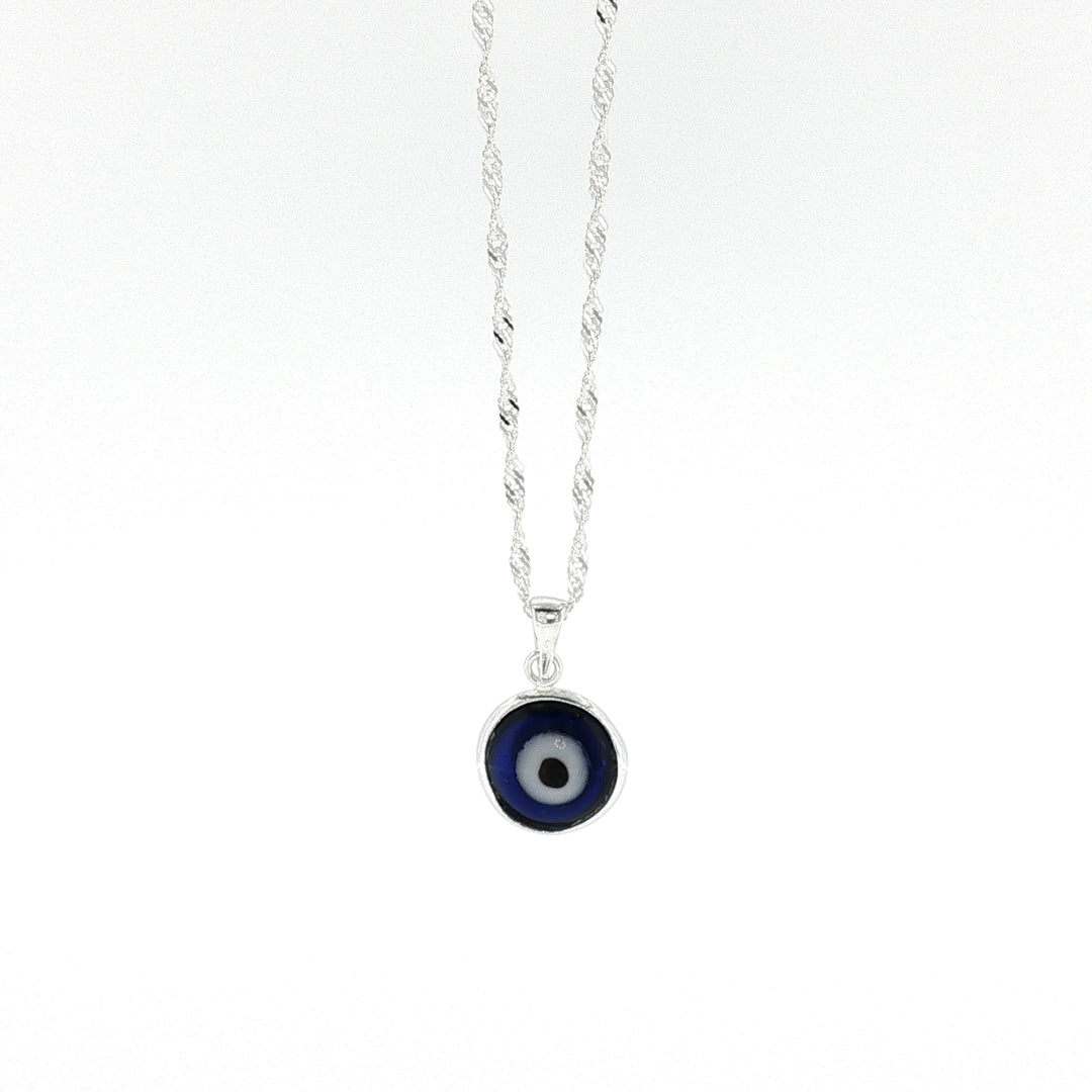 Sterling Silver Evil Eye Pendant 15mm