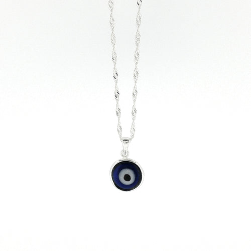 Sterling Silver Evil Eye Pendant 15mm