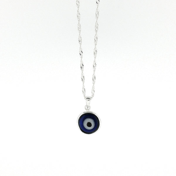 Sterling Silver Evil Eye Pendant 15mm