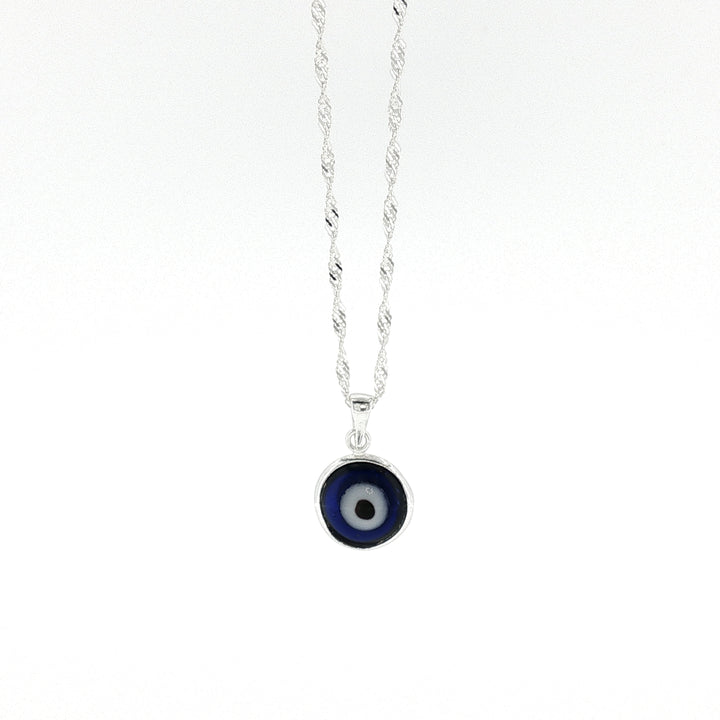Sterling Silver Evil Eye Pendant 15mm