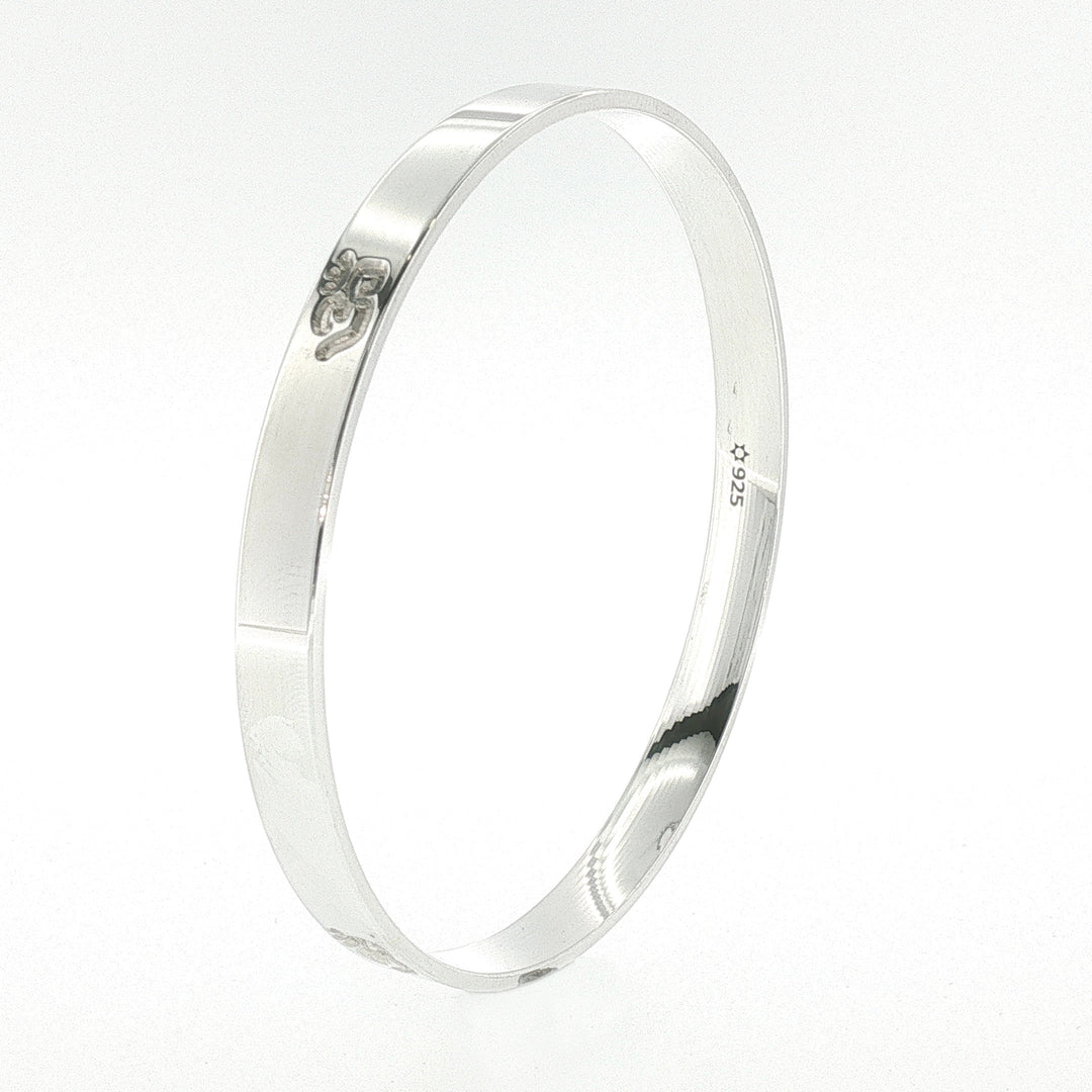 Sterling Silver OM Solid Bangle with internal Diameter 71mm