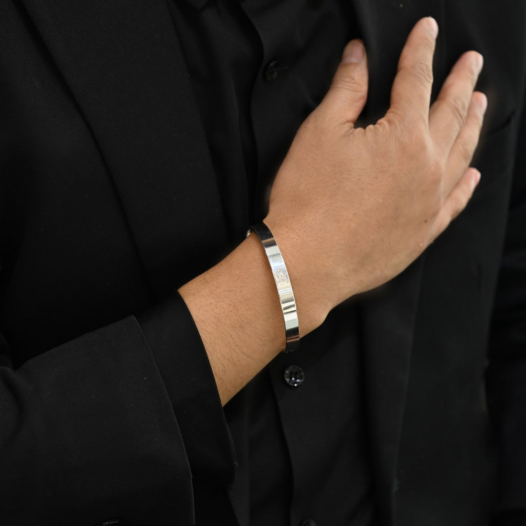 Sterling Silver OM Solid Bangle with internal Diameter 65mm