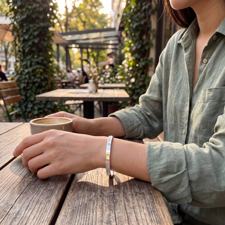 Sterling Silver Solid  Leaping Panther Motif Bangle with internal Diameter 71mm