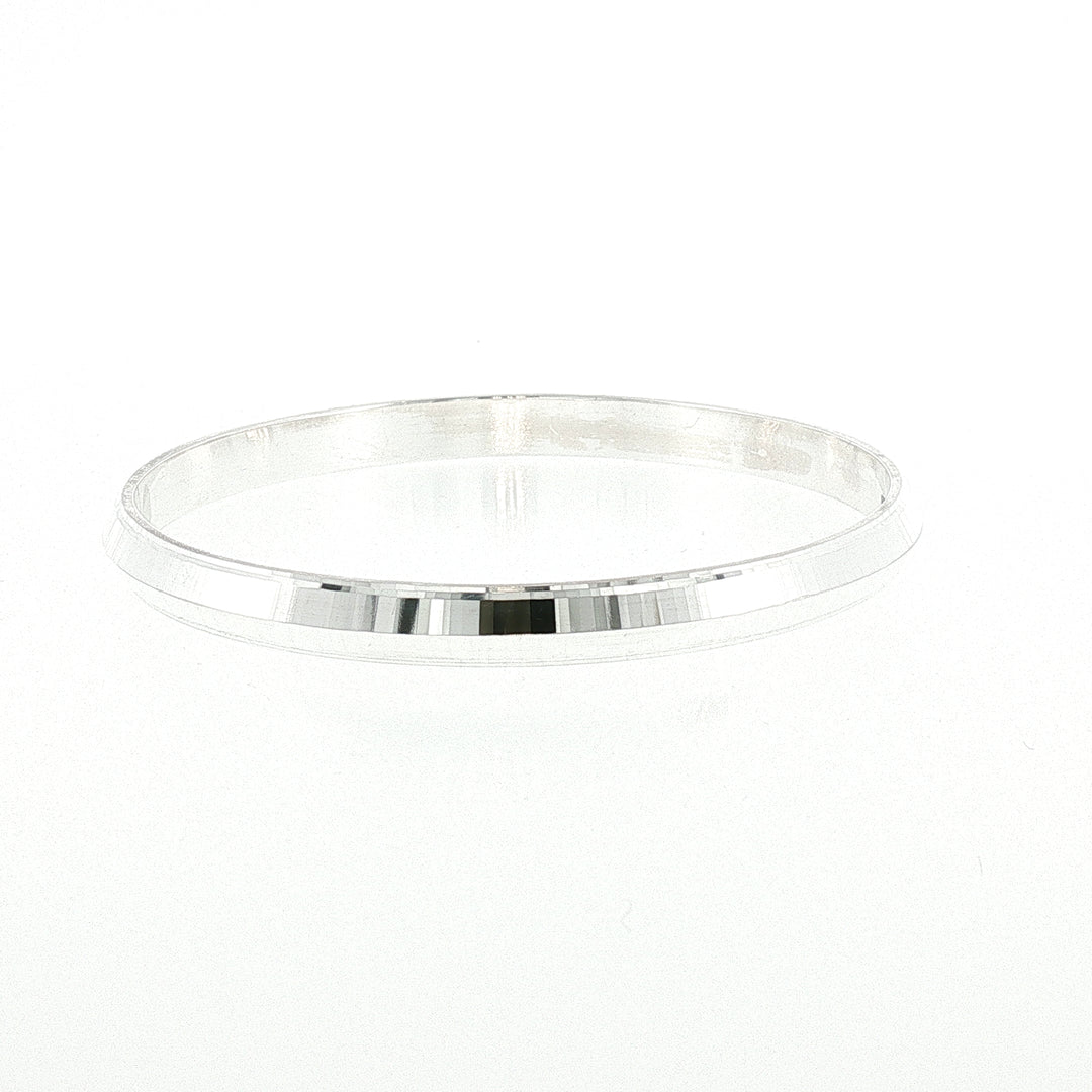 Sterling Silver Greek Key Engraved Solid Bangle with internal Diameter 68mm