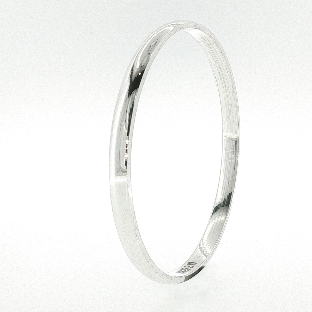 Sterling Silver Polished Solid Bangle with internal Diameter 67mm
