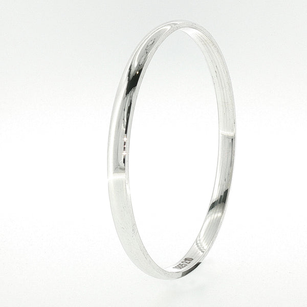 Sterling Silver Polished Solid Bangle with internal Diameter 67mm