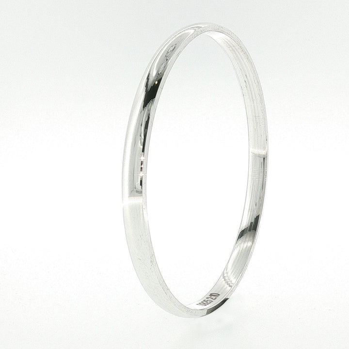 Sterling Silver Polished Solid Bangle with internal Diameter 67mm