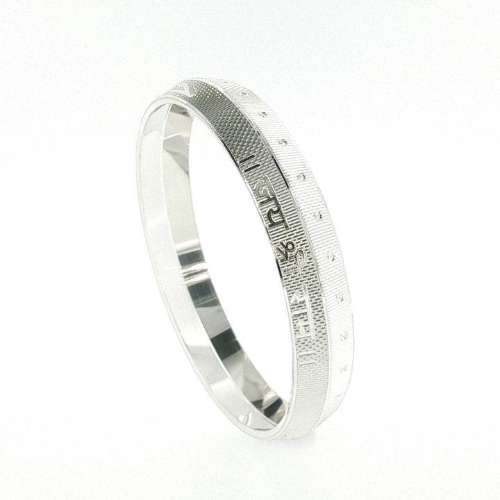 Sterling Silver Solid Jai Shri Ram Bangle with internal Diameter 62mm