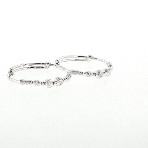 Sterling Silver Adjustable Kids Ball Bangle with internal Diameter 42mm
