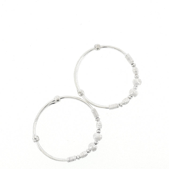Sterling Silver Adjustable Kids Ball Bangle with internal Diameter 42mm