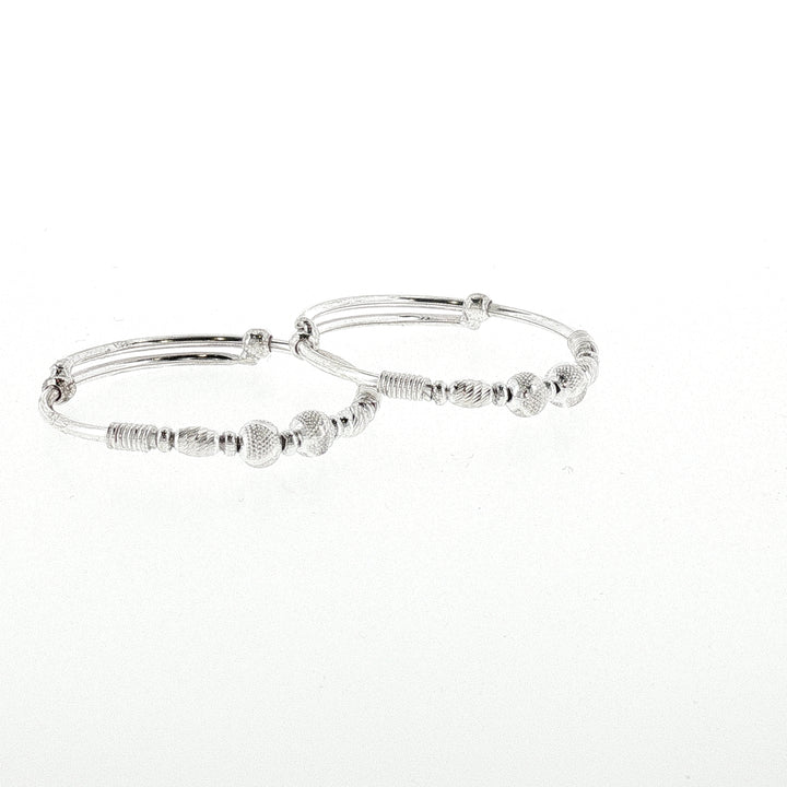 Sterling Silver Adjustable Kids Ball Bangle with internal Diameter 42mm