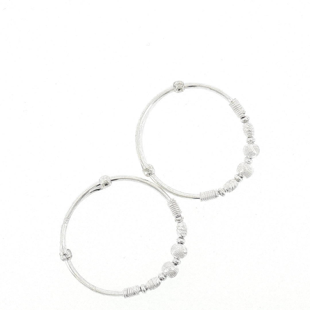 Sterling Silver Adjustable Kids Ball Bangle with internal Diameter 42mm