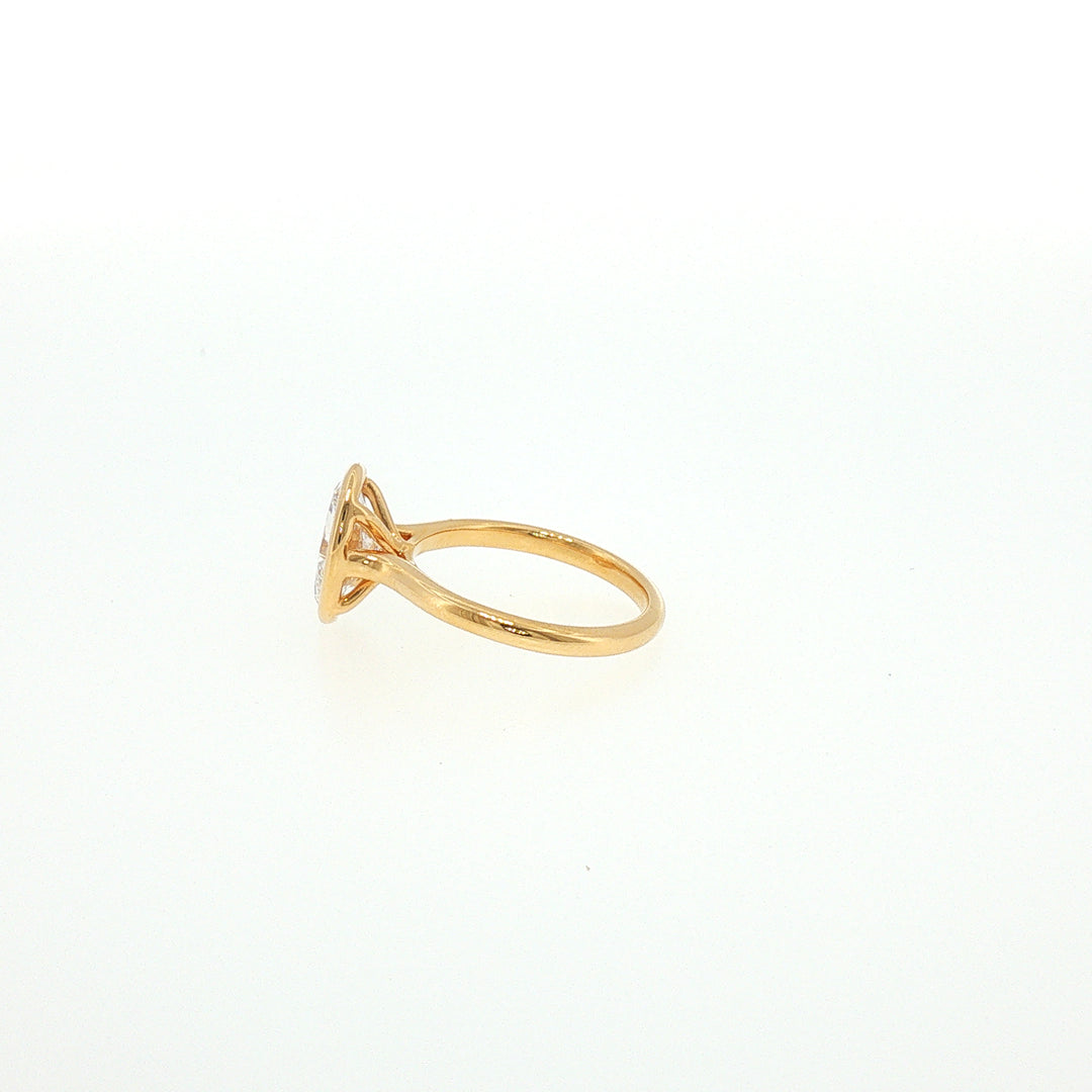 18K YG LAb Grown Oval Shape Diamond Ring-1pc