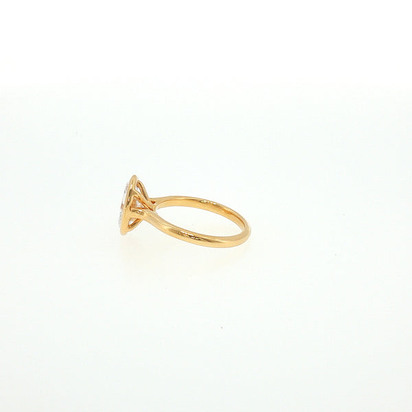 18K YG LAb Grown Oval Shape Diamond Ring-1pc