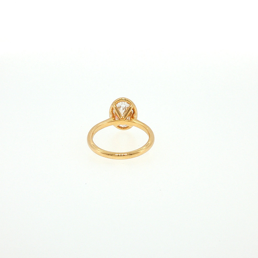 18K YG LAb Grown Oval Shape Diamond Ring-1pc