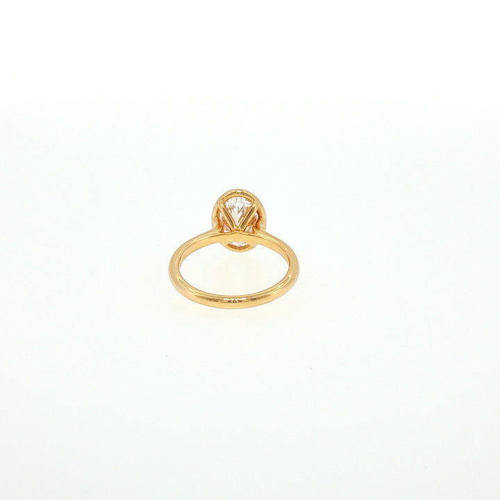 18K YG LAb Grown Oval Shape Diamond Ring-1pc