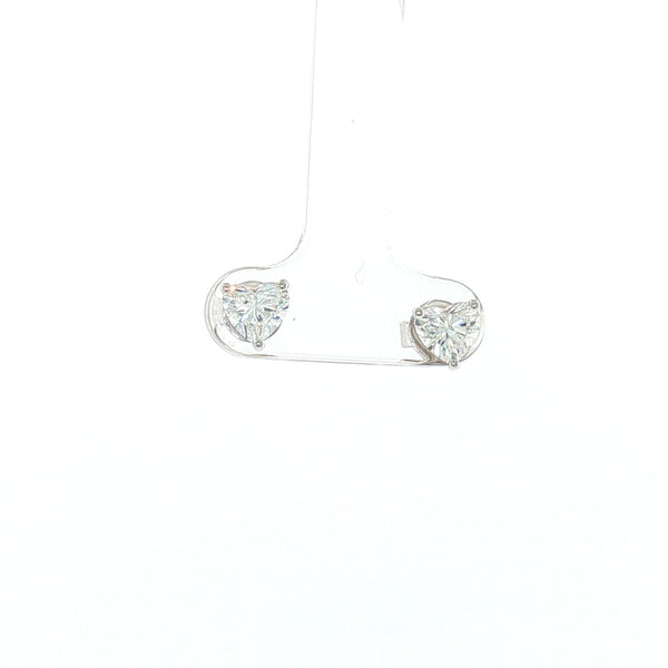 18K WG Solitaire LAB Heart Shape Diamond Earring