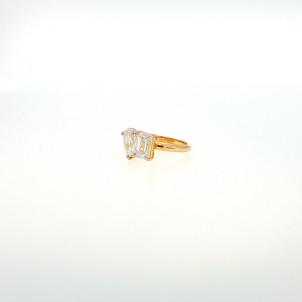 14K YG Moi Toi LAB Diamond Ring