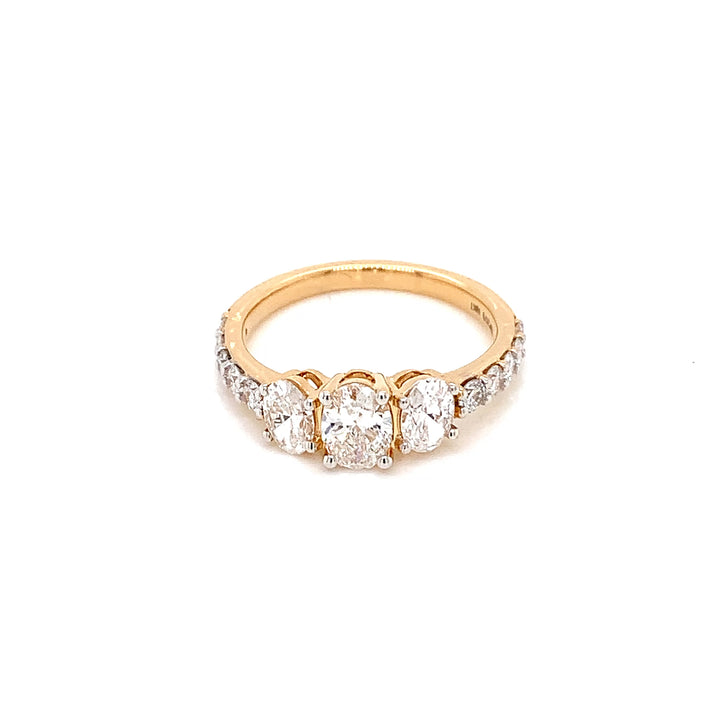 18K YG LAB Grown Diamond Cluster Ring-1pc
