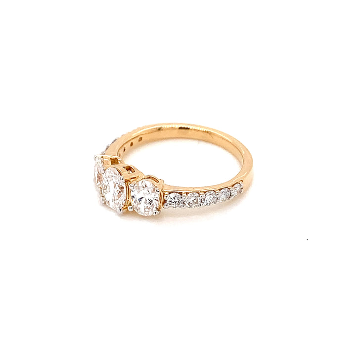 18K YG LAB Grown Diamond Cluster Ring-1pc