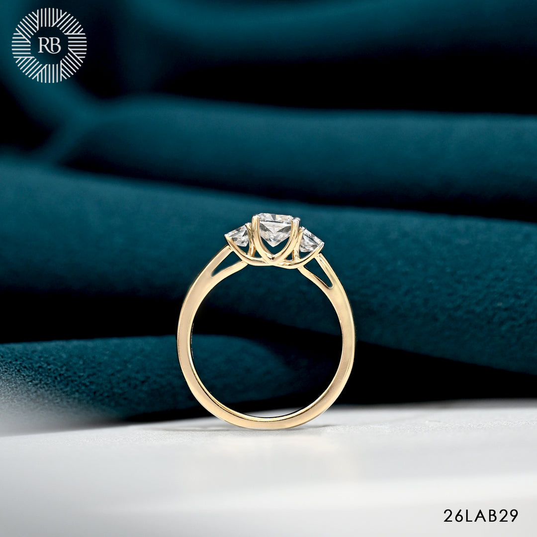 18K YG LAB Grown Diamond Cluster Ring-1pc