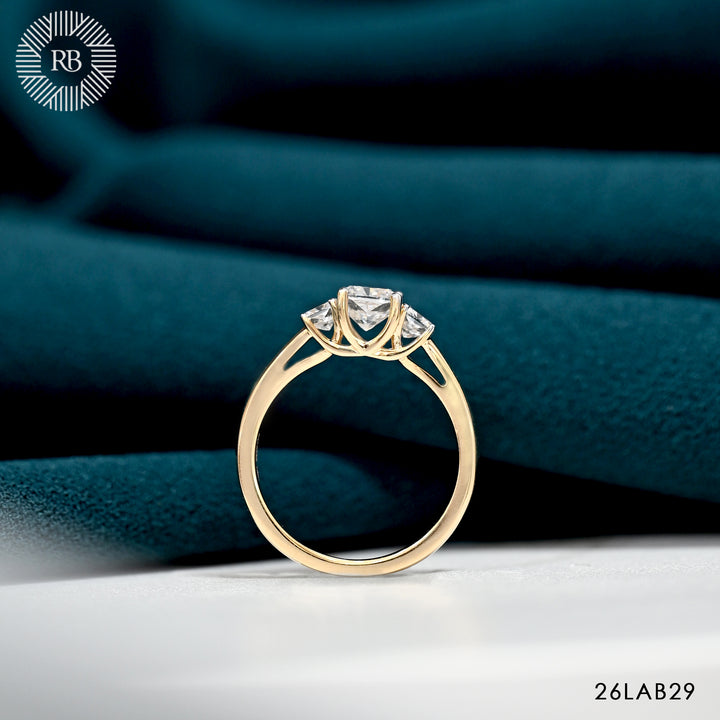 18K YG LAB Grown Diamond Cluster Ring-1pc
